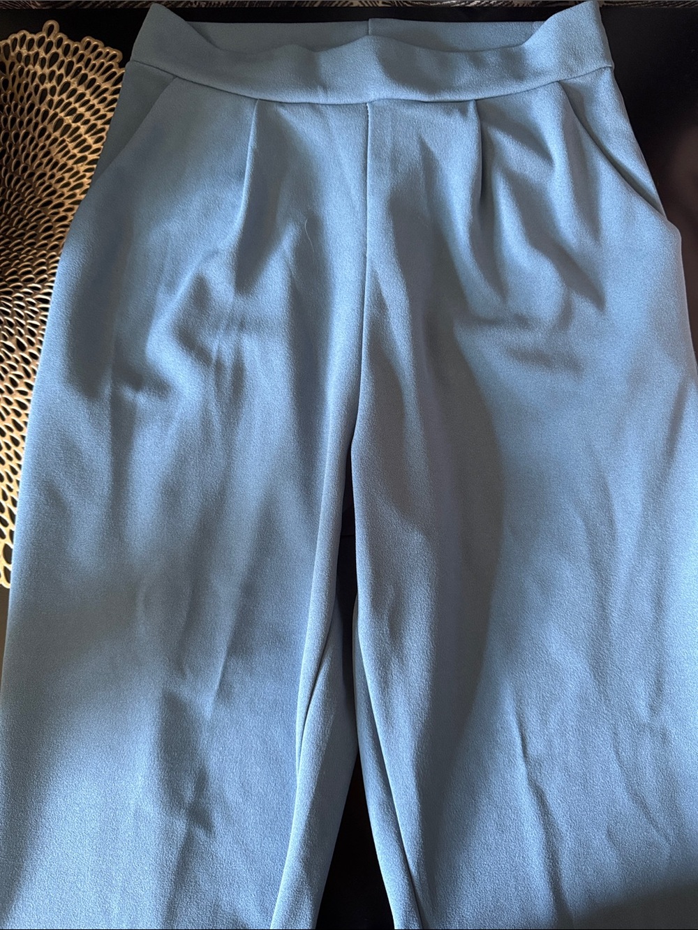 SHEIN Light Blue Cropped Ankle Pants